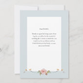 Elegant Pastel Boho Floral Calligraphy/Foto Dankeskarte (Rückseite)