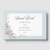 Elegant Pastel Boho Floral Calligraphy Gästebuch (Vorderseite)