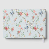 Elegant Pastel Boho Floral Calligraphy Gästebuch (Rückseite)
