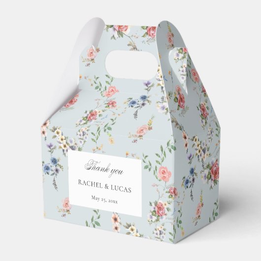 Elegant Pastel Boho Floral Calligraphy Geschenkschachtel (Vorderseite)