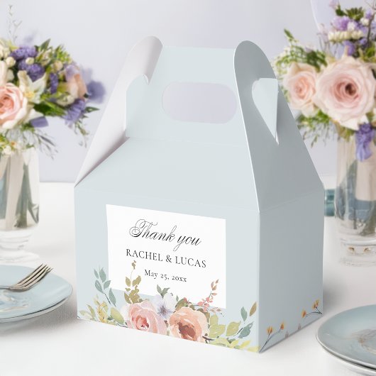 Elegant Pastel Boho Floral Calligraphy Geschenkschachtel