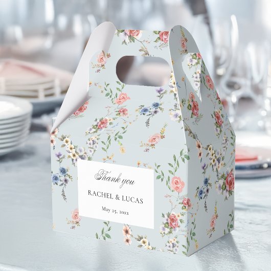 Elegant Pastel Boho Floral Calligraphy Geschenkschachtel