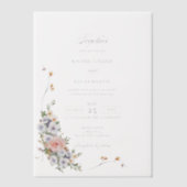 Elegant Pastel Boho Floral Calligraphy Pergament Einladungen (Vorderseite)