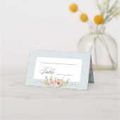 Elegant Pastel Boho Floral Calligraphy Platzkarte (Rückseite)