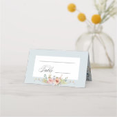 Elegant Pastel Boho Floral Calligraphy Platzkarte (Vorderseite)