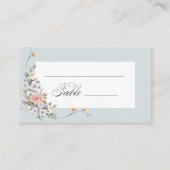 Elegant Pastel Boho Floral Calligraphy Platzkarte (Vorderseite)