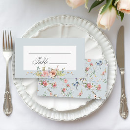 Elegant Pastel Boho Floral Calligraphy Platzkarte