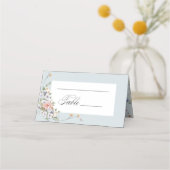 Elegant Pastel Boho Floral Calligraphy Platzkarte (Rückseite)
