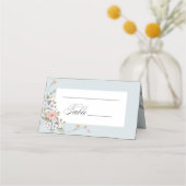 Elegant Pastel Boho Floral Calligraphy Platzkarte (Vorderseite)