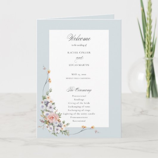 Elegant Pastel Boho Floral Calligraphy Programm (Vorderseite)