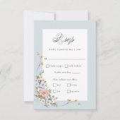 Elegant Pastel Boho Floral Calligraphy RSVP Karte (Vorderseite)