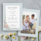 Elegant Pastel Boho Floral Calligraphy Save The Date