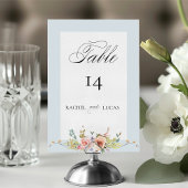 Elegant Pastel Boho Floral Calligraphy Tischnummer