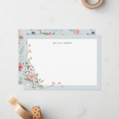 Elegant Pastel Boho Floral Mitteilungskarte (Vorderseite/Rückseite Beispiel)