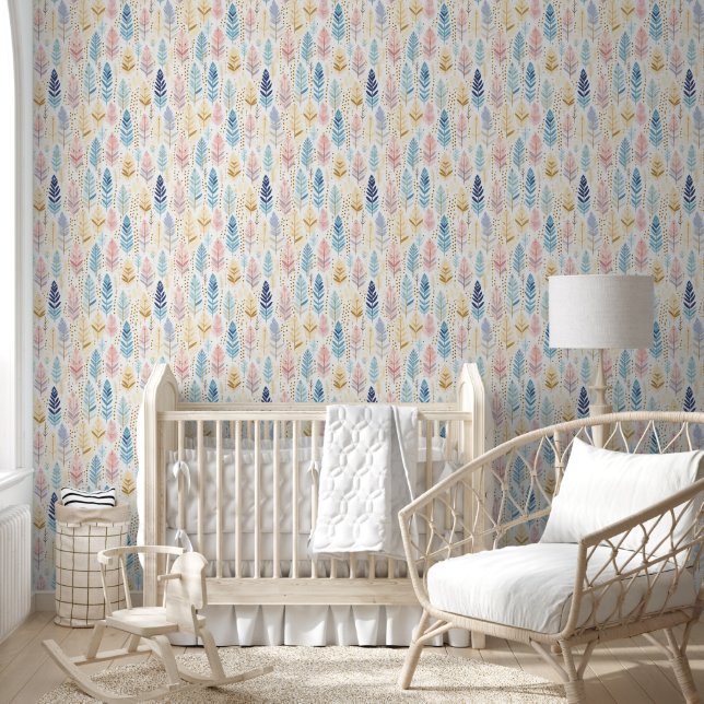 Elegant Pastel Boho Nahtlose Muster Tapete (Kinder)