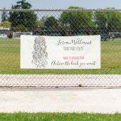 Elegant Pastel Bride Wavy Hair Styling Floral Banner (Insitu)