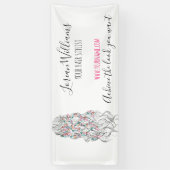 Elegant Pastel Bride Wavy Hair Styling Floral Banner (Vertikal)