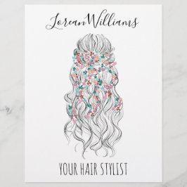 Elegant Pastel Bride Wavy Hair Styling Floral Flyer