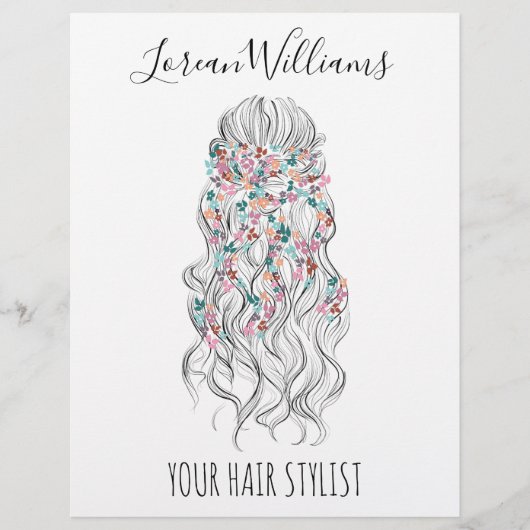 Elegant Pastel Bride Wavy Hair Styling Floral  Flyer (Vorne)