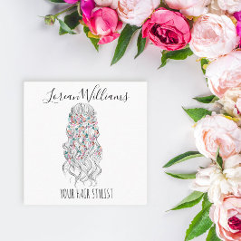 Elegant Pastel Bride Wavy Hair Styling Floral Terminkarte