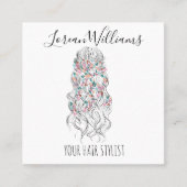 Elegant Pastel Bride Wavy Hair Styling Floral Terminkarte (Vorderseite)