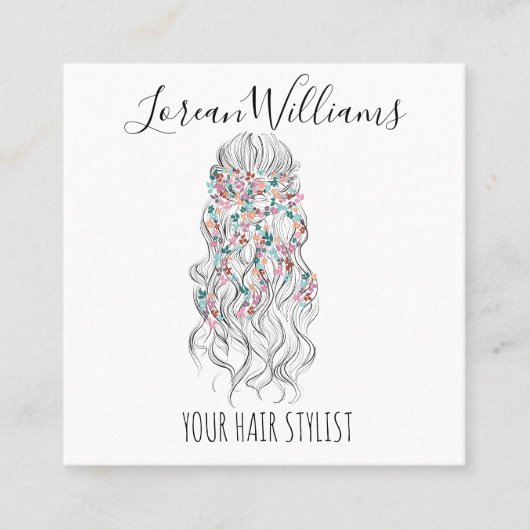 Elegant Pastel Bride Wavy Hair Styling Floral Terminkarte (Vorderseite)