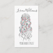 Elegant Pastel Bride Wavy Hair Styling Floral Visitenkarte (Vorderseite)