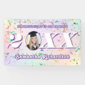 Elegant Pastel Class of 2025 Confetti Name Foto Banner (Horizontal)