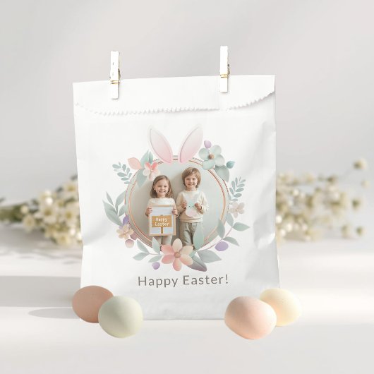 Elegant Pastel Easter Photo Favor Bags Geschenktütchen