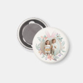 Elegant Pastel Easter Photo Frame with Bunny Ears  Magnet (Vorderseite/Rückseite)