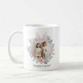Elegant Pastel Easter Photo Mug | Bunny Frame Kaffeetasse (Links)