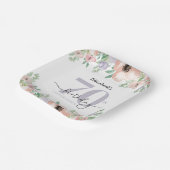 Elegant Pastel Floral 70th Birthday Party Pappteller (Gewinkelt)