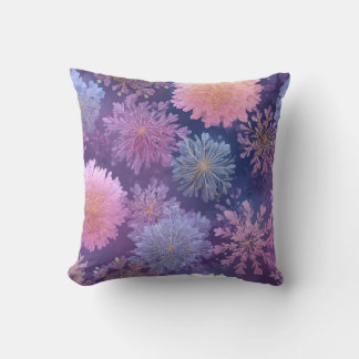 Elegant Pastel Floral Glow Throw Pillow Kissen