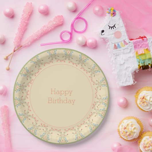 Elegant Pastel Floral Pappteller (Party)