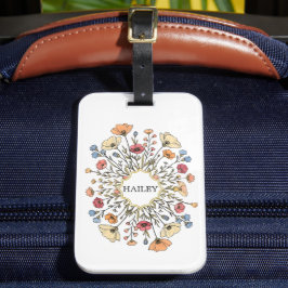 Elegant Pastel Floral Personalized Luggage Tag Gepäckanhänger