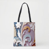 Elegant Pastel Floral Relief Pattern Tasche (Vorderseite)