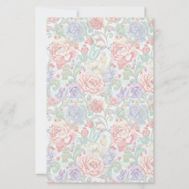 Elegant Pastel Floral Two-Sided Scrapbook Paper (Vorderseite)