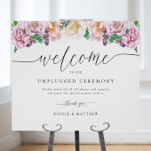 Elegant Pastel Floral Unplugged Zeremony Sign Poster
