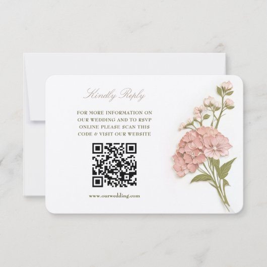 Elegant Pastel Floral Wedding RSVP Card Einladung (Vorderseite)