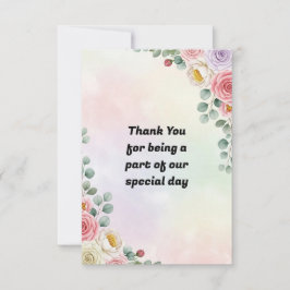 Elegant Pastel Floral Wedding Thank You Card Dankeskarte