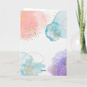 Elegant Pastel Gold Script Circle Photo Birthday Karte (Rückseite)