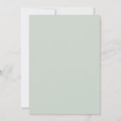 Elegant Pastel Green Floral Taufe Einladung (Rückseite)