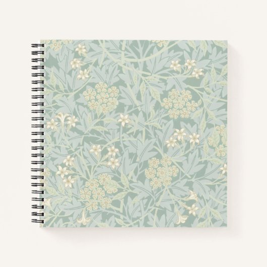 Elegant Pastel Green Jasmine Floral Pattern Notizblock (Vorderseite)