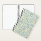 Elegant Pastel Green Jasmine Floral Pattern Notizblock (Innen)
