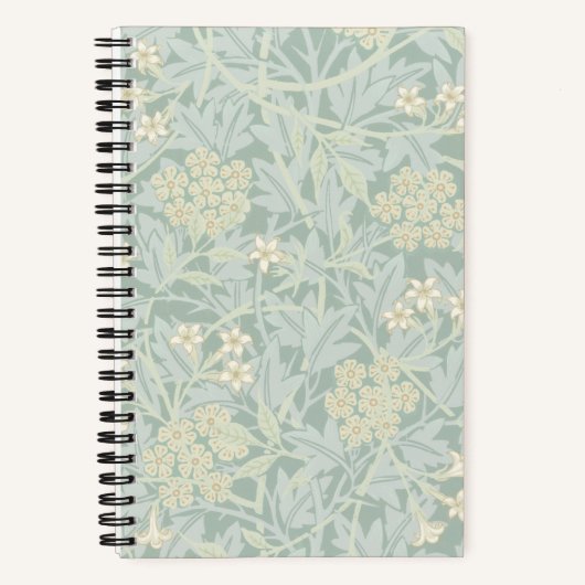 Elegant Pastel Green Jasmine Floral Pattern Notizblock (Vorderseite)