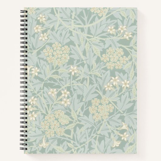 Elegant Pastel Green Jasmine Floral Pattern Notizblock (Vorderseite)