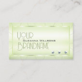 Elegant Pastel Green mit Diamonds Glamour Luxe Visitenkarte (Vorderseite)