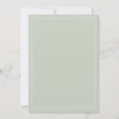 Elegant Pastel Green Wedding Einladung (Rückseite)