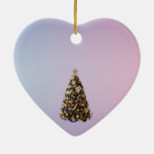 Elegant Pastel Heart Happy New Year Ceramic Keramik Ornament (Hinten)