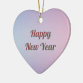 Elegant Pastel Heart Happy New Year Ceramic  Keramik Ornament (Links)